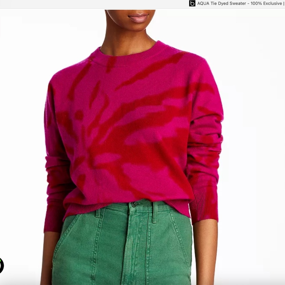 Aqua 100% Cashmere by Bloomingdales Tie Dyed Sweater